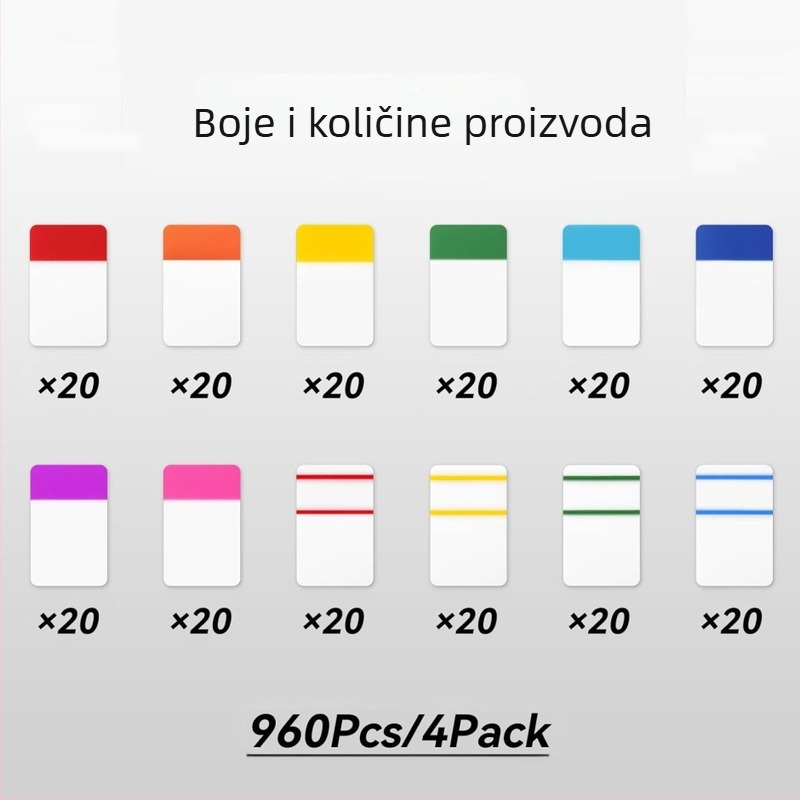 Set samoljepljivih bilježnica za bilješke – paket od 40 komada, 800 stranica, offset tisak, stil nacionalnog trenda