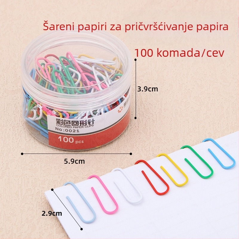 Student Assistant metalne spajalice za papir, pakirane u kutiji, 100 komada po kutiji, 2160 kutija u kartonu