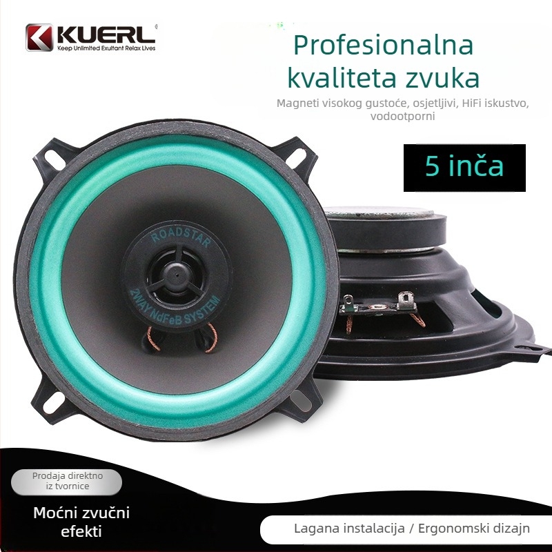 Koaksijalni auto zvučnik VO-602, 4 Ω, 80 W, 70–18 kHz, >90 dB
