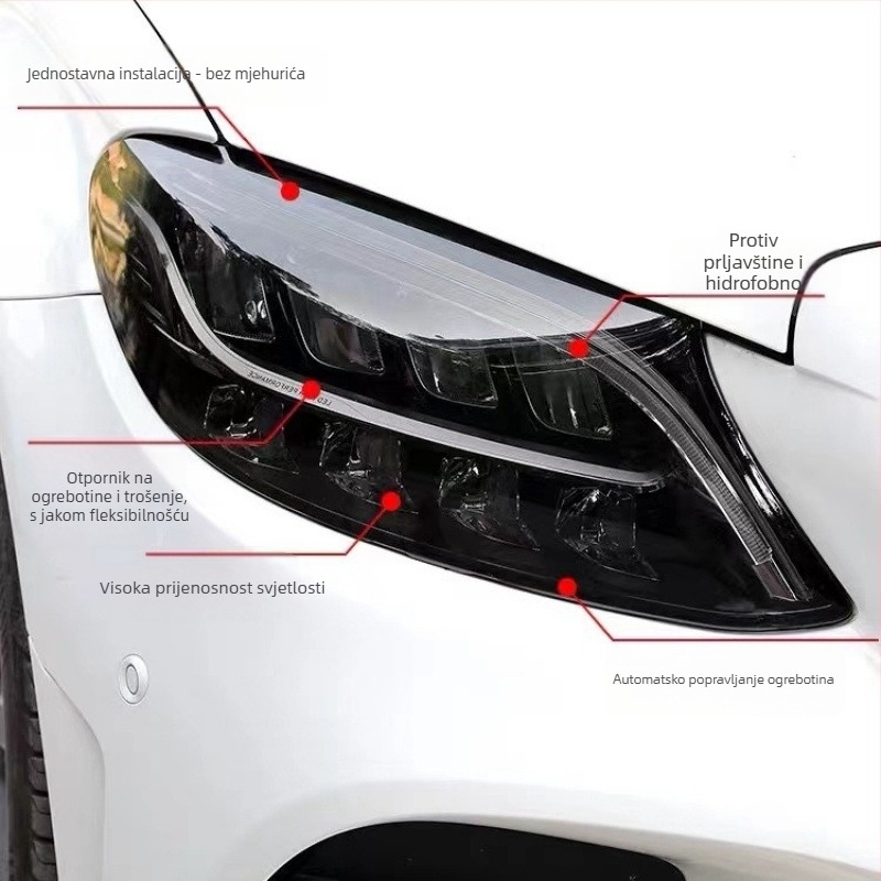 TPU film za automobilske prednje i stražnje svjetla — otporan na ogrebotine, promjenjiv boja, proziran zaštitni film