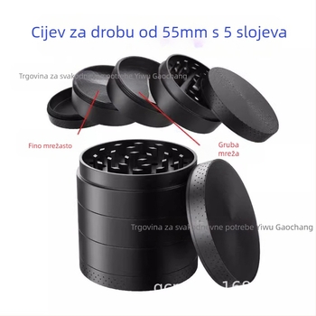 Mlinac za cigarete, 5-dijelni, cinkova legura, set kućnih gadgeta, s logom, izlazak proljeće 2013