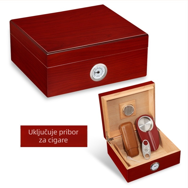 Cedrovina kutija za cigare HC-90 GALINER, prijenosna s alatima, velika zapremina