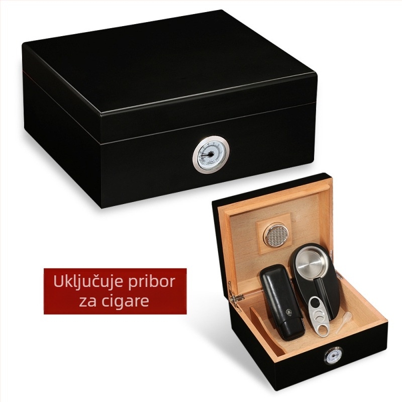 Cedrovina kutija za cigare HC-90 GALINER, prijenosna s alatima, velika zapremina