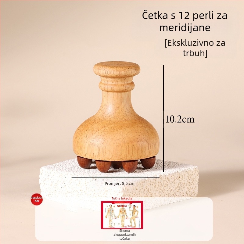 Drveni meridijanski masažer za trbuh — USB napajanje, glazbena funkcija, mehaničko upravljanje, od Little Red Fish Jewelry