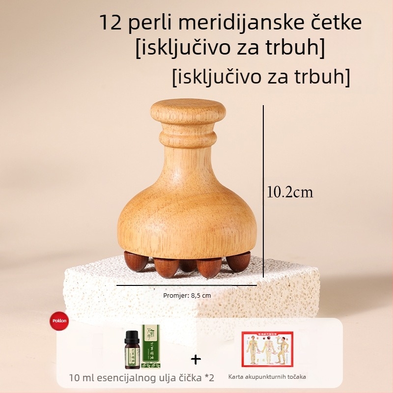 Drveni meridijanski masažer za trbuh — USB napajanje, glazbena funkcija, mehaničko upravljanje, od Little Red Fish Jewelry