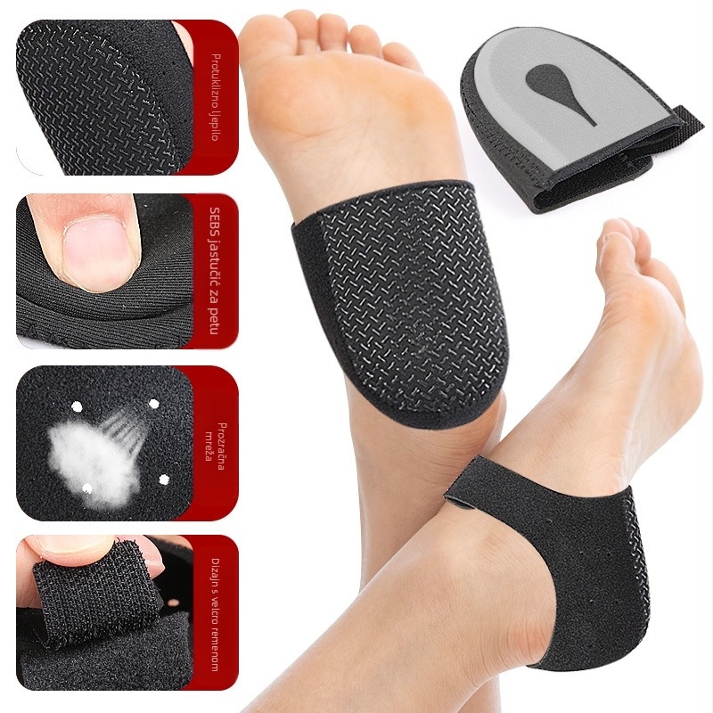 Pokrov pete s Velcro-om – mekan otporan na habanje, prilagodljiv grijač pete, silikon protiv klizanja, jastučić za petu (Model 068)