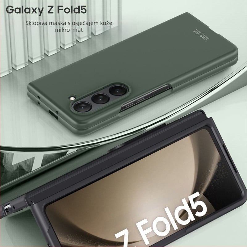 Kućište za Galaxy Fold5/Fold4, matni PC tvrdi kućište s kožnim osjećajem, otpornost na padove i otiske prstiju