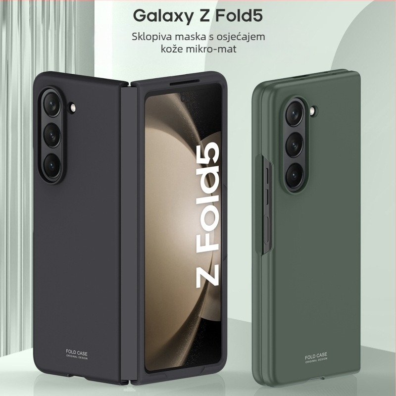 Kućište za Galaxy Fold5/Fold4, matni PC tvrdi kućište s kožnim osjećajem, otpornost na padove i otiske prstiju