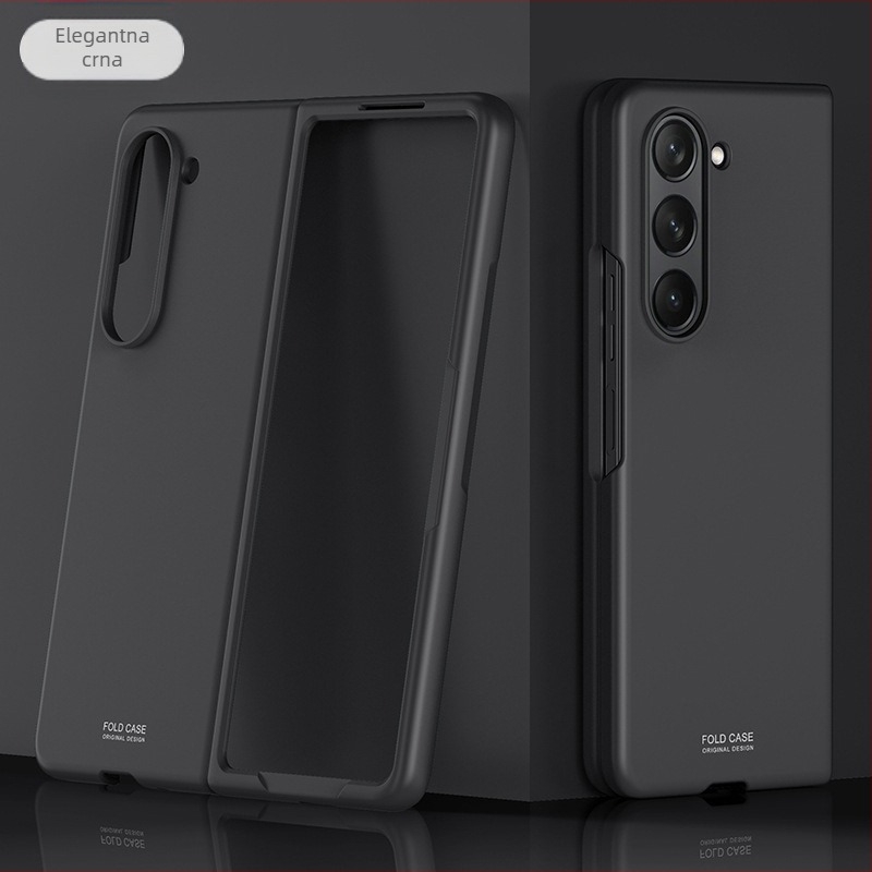 Kućište za Galaxy Fold5/Fold4, matni PC tvrdi kućište s kožnim osjećajem, otpornost na padove i otiske prstiju