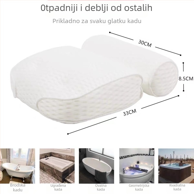 Kupaonski jastuk od poliesterske tkanine, jedinstven dizajn, težina 300-400 g, punilo od poliesternih vlakana