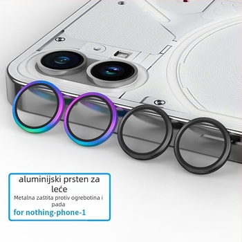 Zaštitni film za leću Nothing Phone 1 — ogledni završetak, otporan na ogrebotine, materijal: kaljeno staklo od aluminijske legure, postupak: mašinska obrada