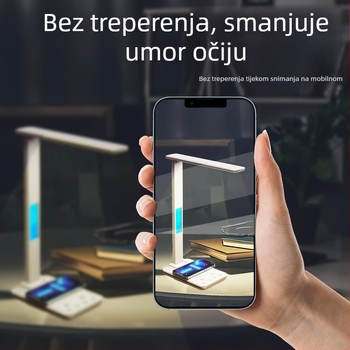 Sklopiva USB-napajana stolna lampa s 15W bežičnim punjenjem, moderni minimalističko studijsko osvjetljenje, dodirna kontrola, inteligentno osvjetljenje