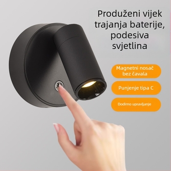 USB punjiva zidna svjetiljka s magnetskim COB spotom, bežični dizajn, LED rasvjeta za spavaću sobu i dekoriranje zida
