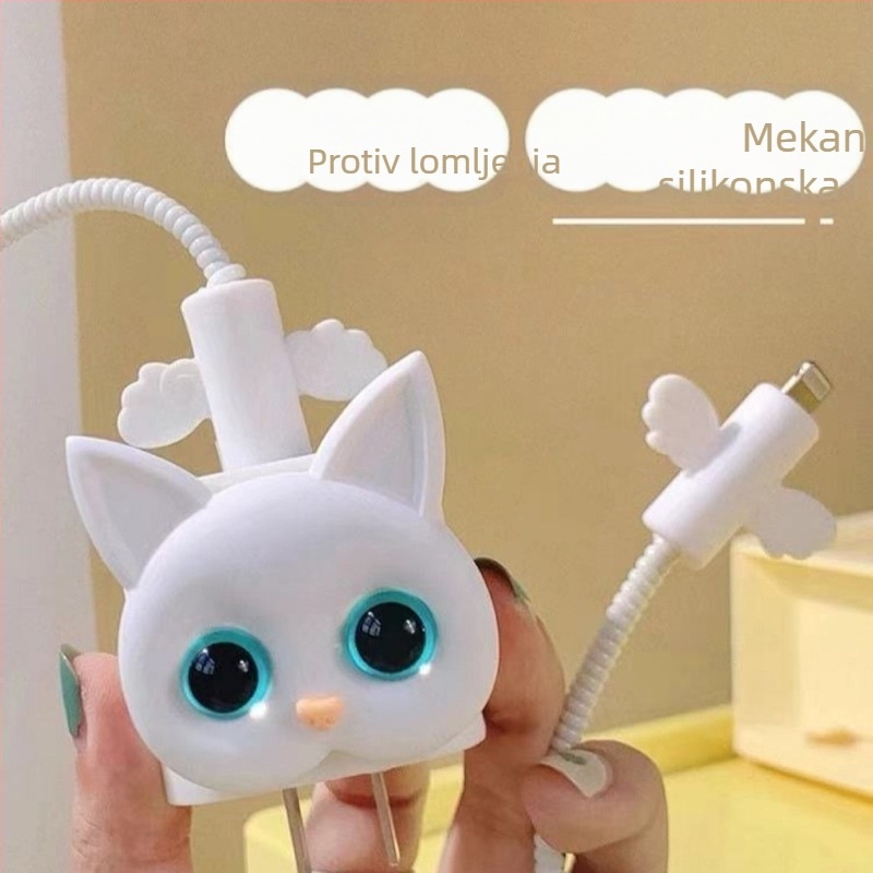 Zaštitno kućište za Apple 18W/20W punjač i kabel s crtanim motivom mačke