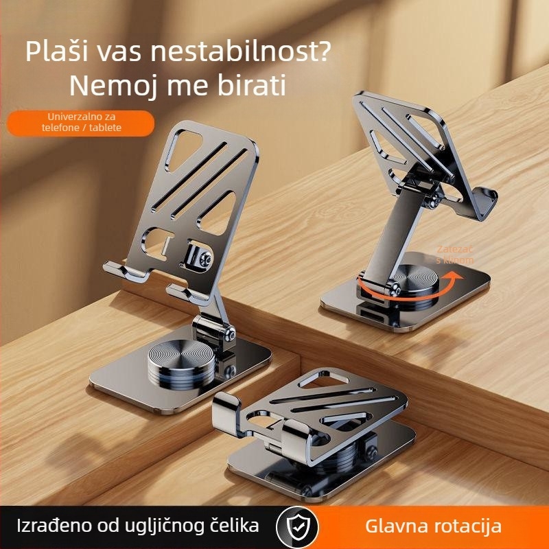 Okretni stolni držač za telefon i tablet – legura, universalni stil, sklopivi, kompatibilan s iPadom