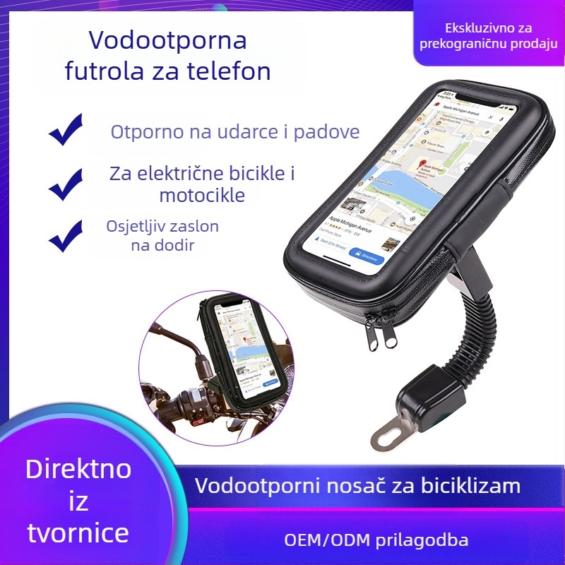 Držač za telefon za električna vozila i motocikle, montiran na retrovizor za navigaciju, kompatibilan s telefonima 3,5–6,3 inča.