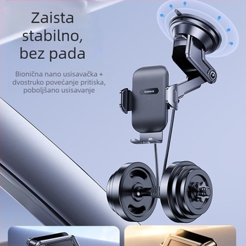 Baseus sklopivi nosač za telefon u automobilu sa usisnom čašicom – Snap-On montaža, za prednju ploču ventilacije