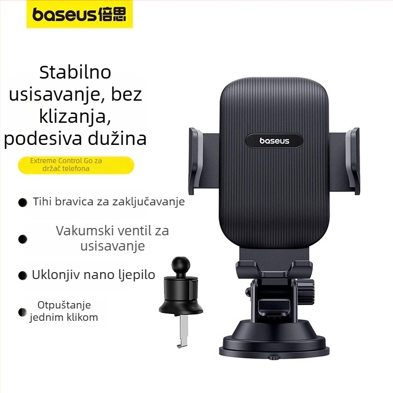 Baseus sklopivi nosač za telefon u automobilu sa usisnom čašicom – Snap-On montaža, za prednju ploču ventilacije
