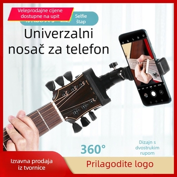 Držač telefona za glavu gitare s klipom za partituru, univerzalni stalak za mobilni telefon za livestream