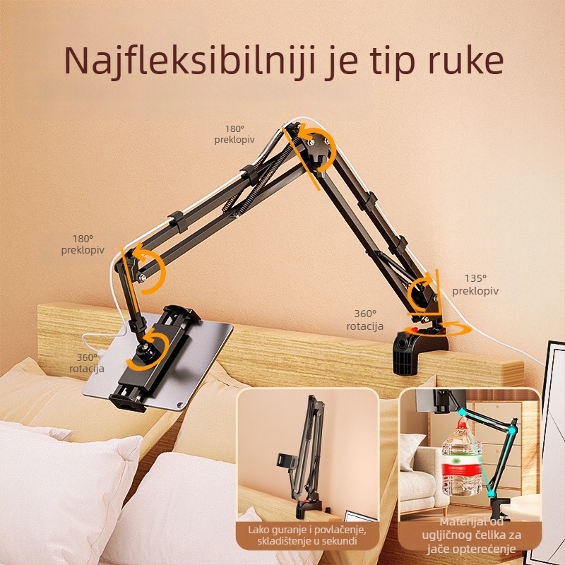 Stolni nosač za telefone i tablete | Pritisni mehanizam | Metalna konstrukcija | Brand X&X (Vrsta: Stolni nosač; Materijal: Metal; Brand: X&X)