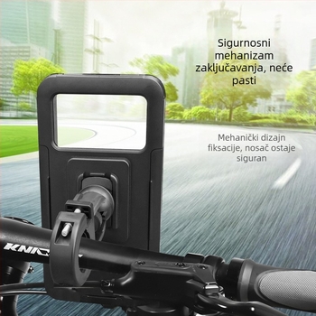 Držač za telefon za električna vozila, vodootporno kućište, dodirni zaslon, punjivi, ABS nosač