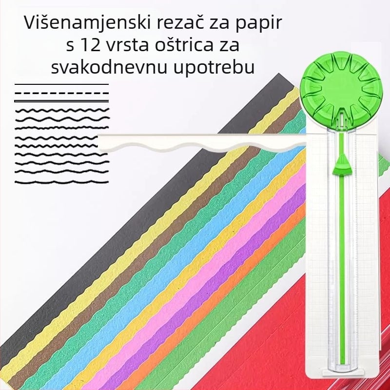 PT-001G 12-u-1 klizni mini plastični rezač papira za DIY planiranje