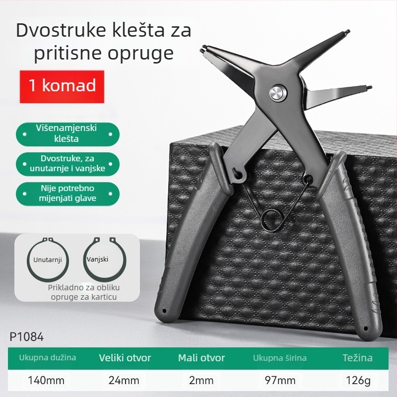 Dvostruke Circlip kliješta za unutarnje i vanjske circlipe, alat za demontažu opružnih prstenova, proširni alat