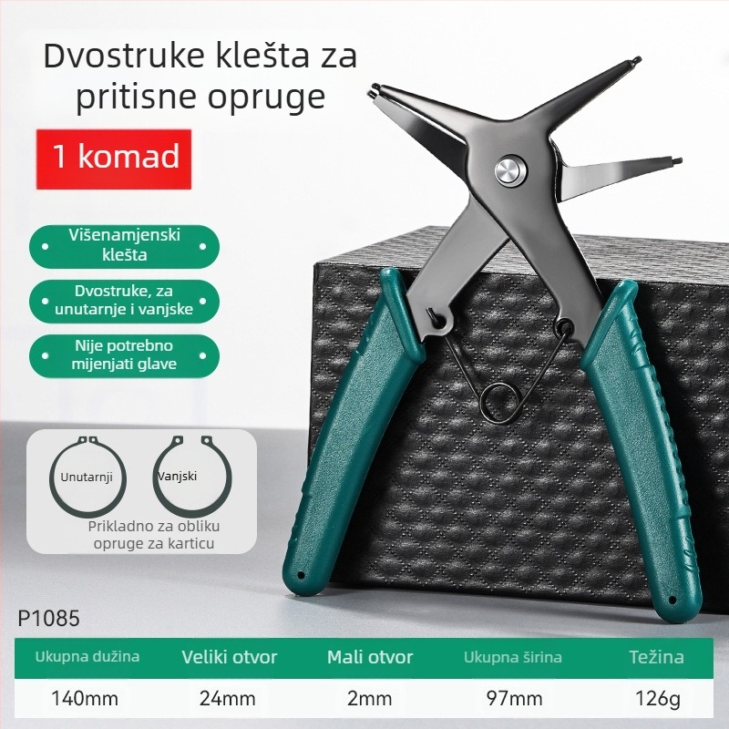 Dvostruke Circlip kliješta za unutarnje i vanjske circlipe, alat za demontažu opružnih prstenova, proširni alat