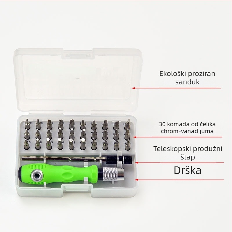 Jianuo Hardware 32-in-1 višenamjenski set odvijača za telekomunikacijsku održavanje, krom-vanadijski čelik