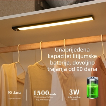 Izuzetno tanak LED trak s senzorom pokreta, samoljepljiv, punjiv, za ormariće, vinske ormariće i garderobe