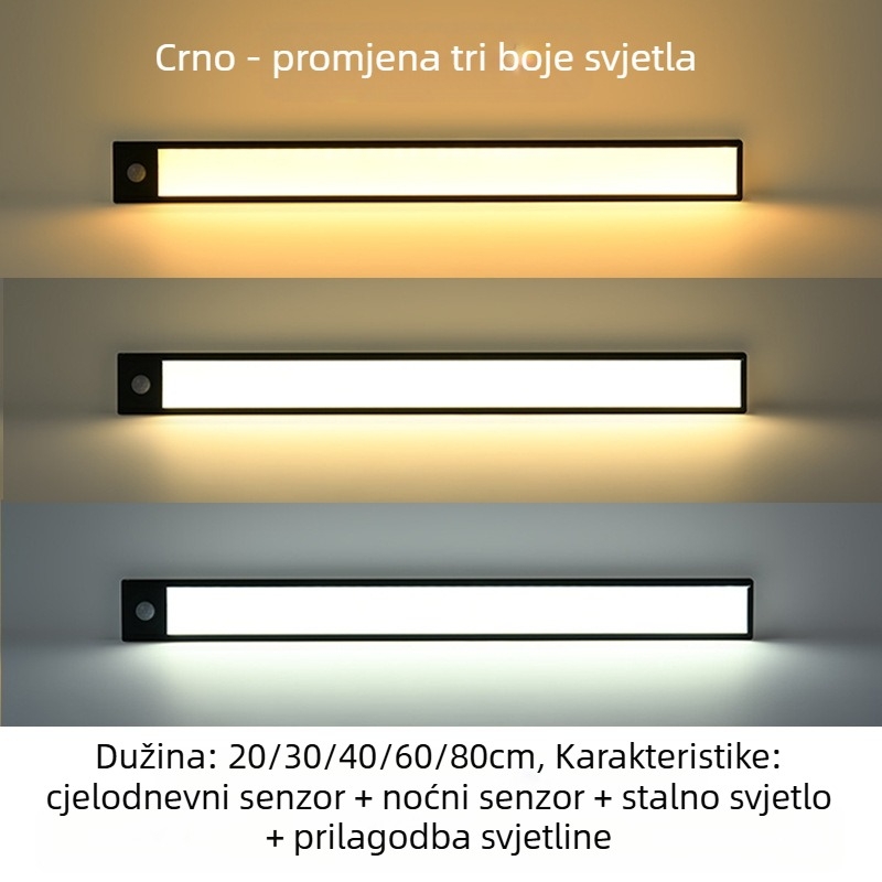 Izuzetno tanak LED trak s senzorom pokreta, samoljepljiv, punjiv, za ormariće, vinske ormariće i garderobe