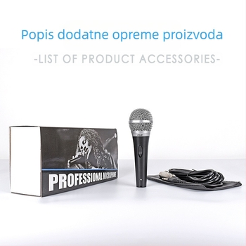 Žični dinamički mikrofon za KTV, konferencije i kućnu upotrebu — 30 Hz–15 kHz, SNR ≥95 dB, model 001