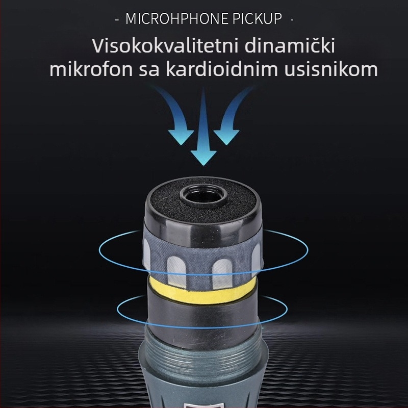 Žični dinamički mikrofon za KTV, konferencije i kućnu upotrebu — 30 Hz–15 kHz, SNR ≥95 dB, model 001
