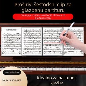 Klip za note za klavir, šestostranični proširivi i sklopivi, ABS materijal, YTK marka