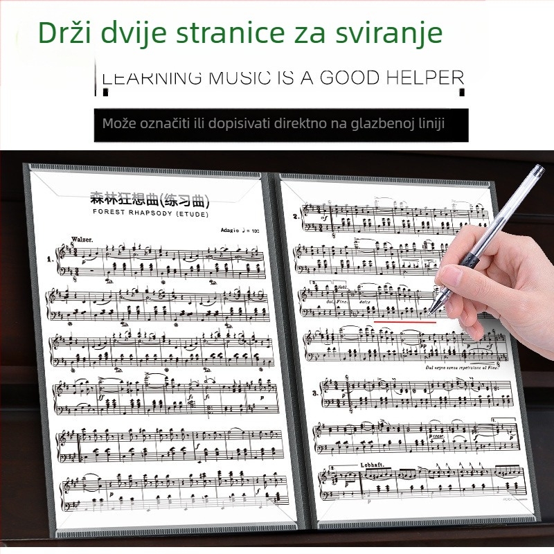 Klip za note za klavir, šestostranični proširivi i sklopivi, ABS materijal, YTK marka