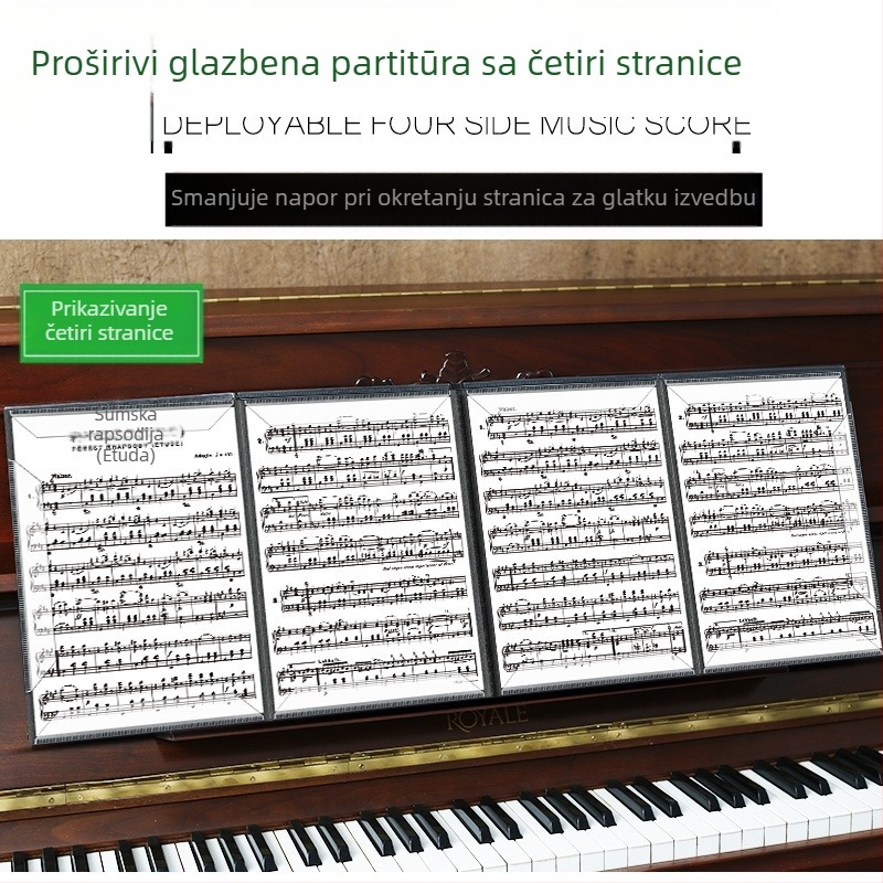 Klip za note za klavir, šestostranični proširivi i sklopivi, ABS materijal, YTK marka