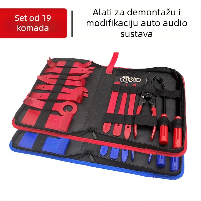 Set alata za demontažu i prilagodbu auto audio – 19 komada, PP+POM materijal, težina 1,04 kg, za unutarnje popravke vozila