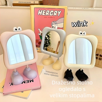 Kompaktno ogledalo za šminkanje na stolnom stalku, stil princeze, mini ogledalo za studentski dom