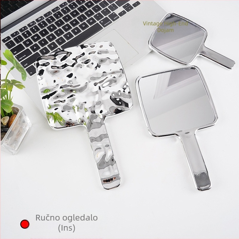Ručno ogledalo za šminkanje s drškom, retro inspiracija, prijenosno kompaktno ogledalo za žene