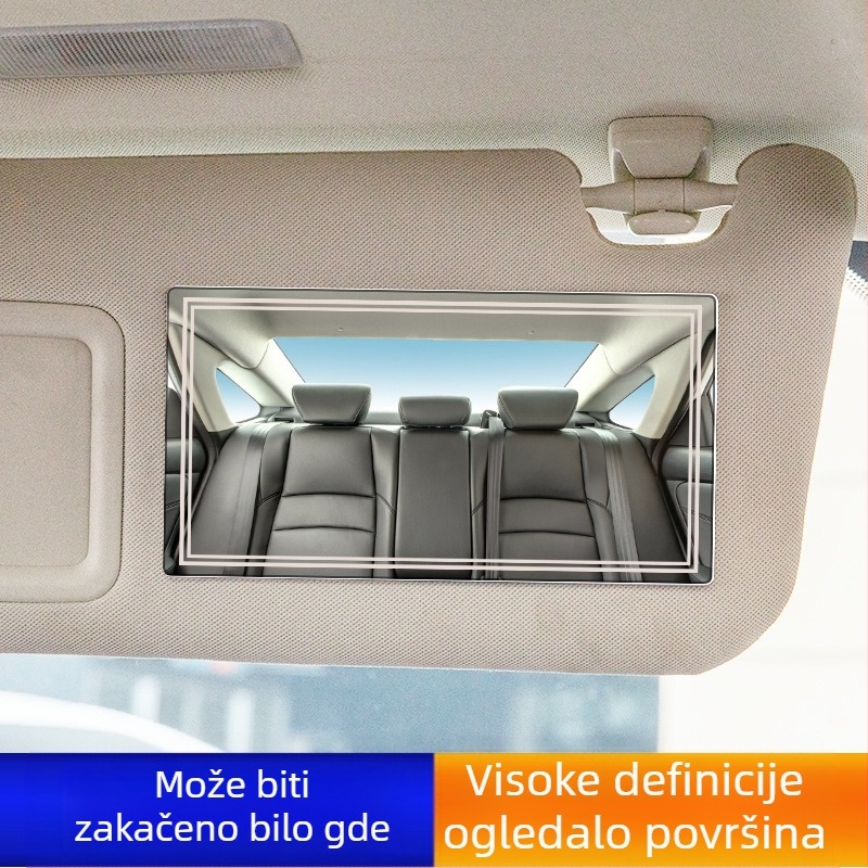 Auto kozmetičko ogledalo od nehrđajućeg čelika, model YH-L2351, mogućnost prilagodbe obrade, ispis logotipa