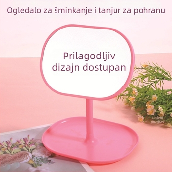 Stolno ogledalo za šminkanje, jednostrano, okvir PU/PS/PVC, ogledalo od aluminija, prilagodljivo, pakiranje 24 komada