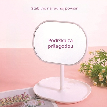 Stolno ogledalo za šminkanje, jednostrano, okvir PU/PS/PVC, ogledalo od aluminija, prilagodljivo, pakiranje 24 komada