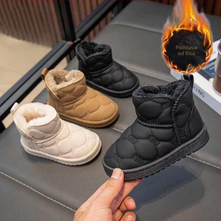 Dječje gležnjače s cartoon stilom, podstavljene fleeceom i toplim pamukom, gornji materijal sintetička koža, za dob 4-6 godina