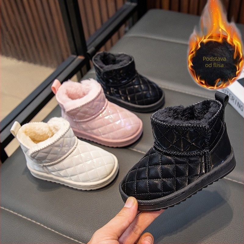 Dječje gležnjače s cartoon stilom, podstavljene fleeceom i toplim pamukom, gornji materijal sintetička koža, za dob 4-6 godina