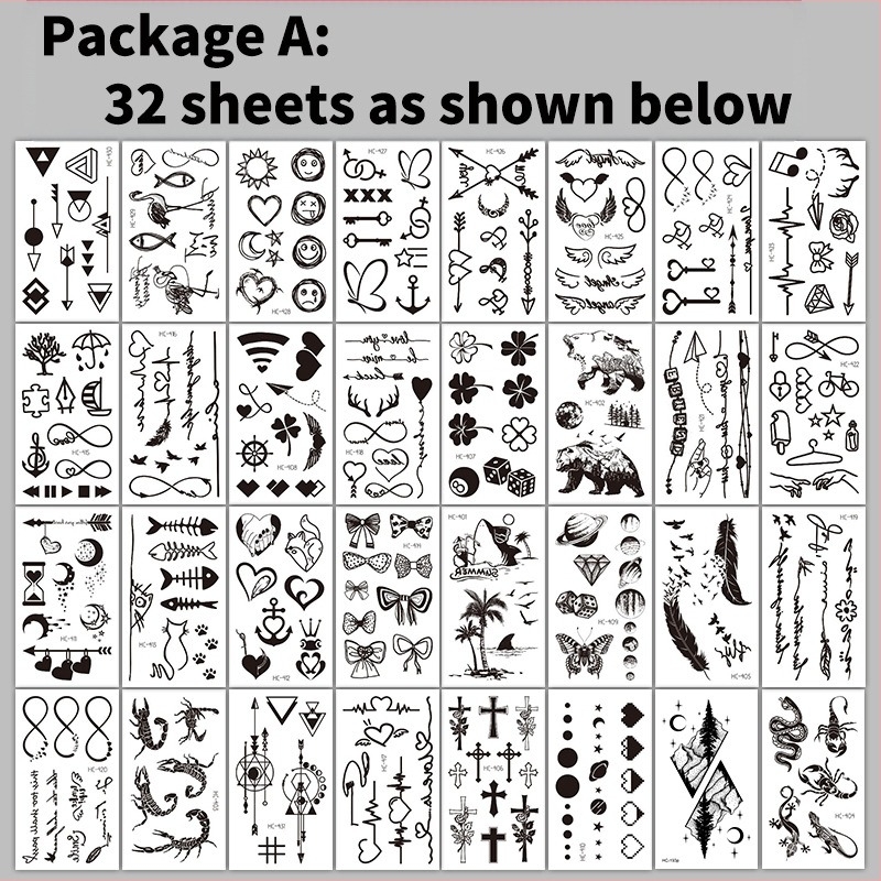 Privremene tetovaže naljepnice za muškarce i žene, vodootporne, personalizirane, jednokratne; tehnika: prijenos vode, kategorija: geometrija, podrijetlo: Guangdong.