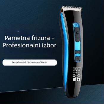 Električni aparat za šišanje kose s USB punjenjem, LCD zaslonom, ugrađena baterija 1200-2000mAh, oštrice od nehrđajućeg čelika, vodootporan