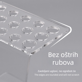 Prozirni akrilni držač za škare s 15 rupa, salonski alati
