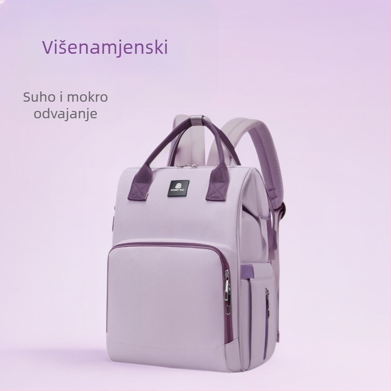 Višenamjenski vodootporni ruksak za mamu i bebu, s odjeljkom za suho/mokro i laganim dizajnom
