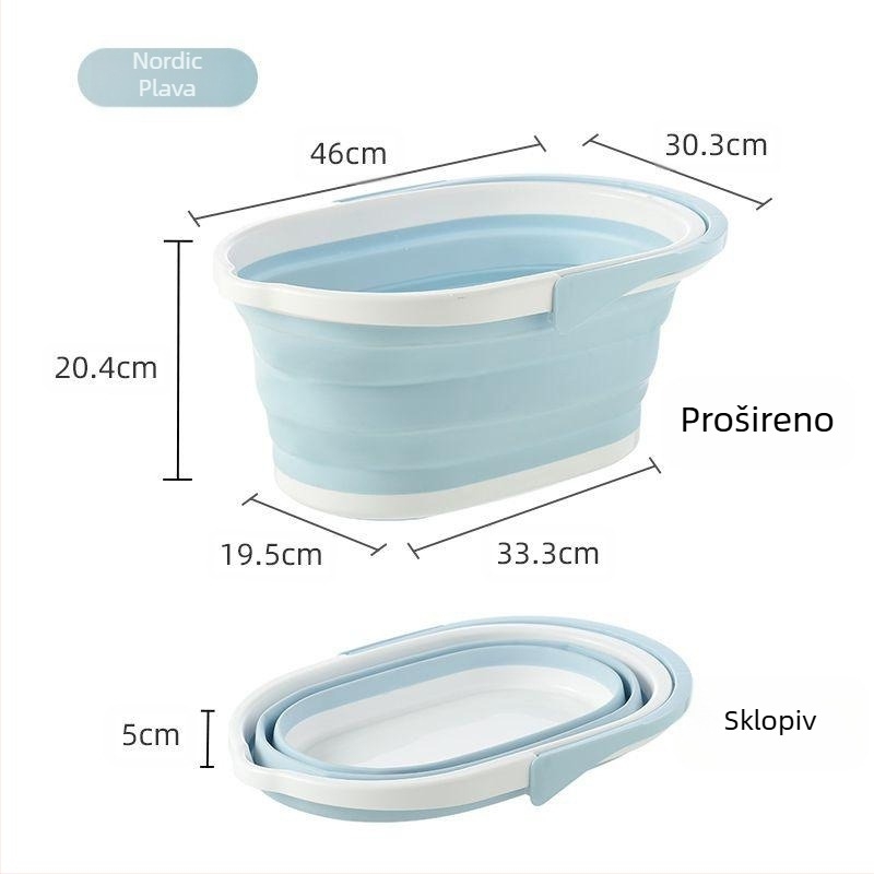 Sklopiva pravokutna kanta za mop LJ — PP+TPR, 660 g, prijenosna za kućno čišćenje