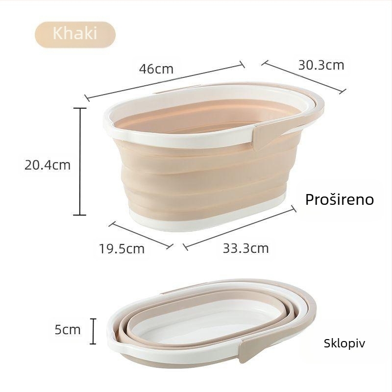 Sklopiva pravokutna kanta za mop LJ — PP+TPR, 660 g, prijenosna za kućno čišćenje